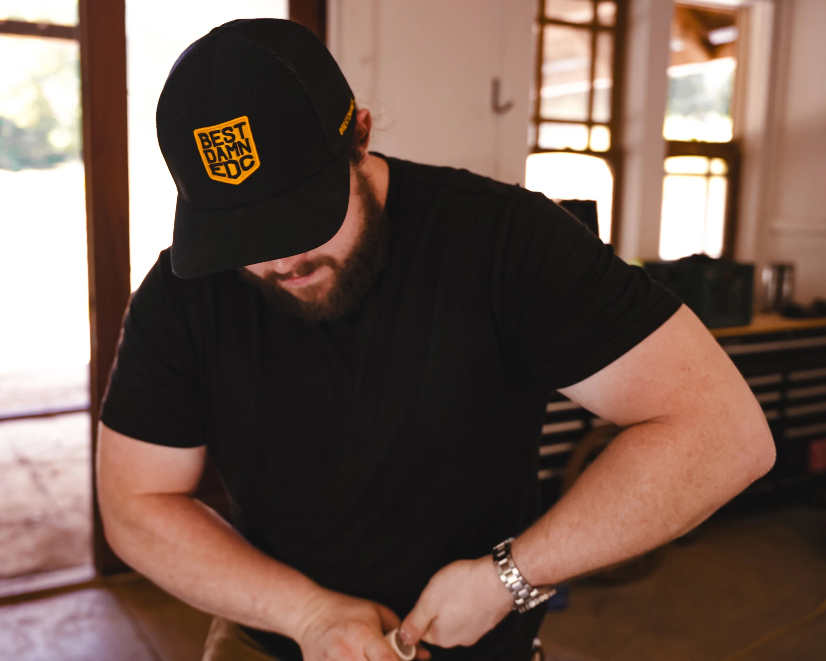 BDEDC Gold Logo Trucker Hat - Image 6