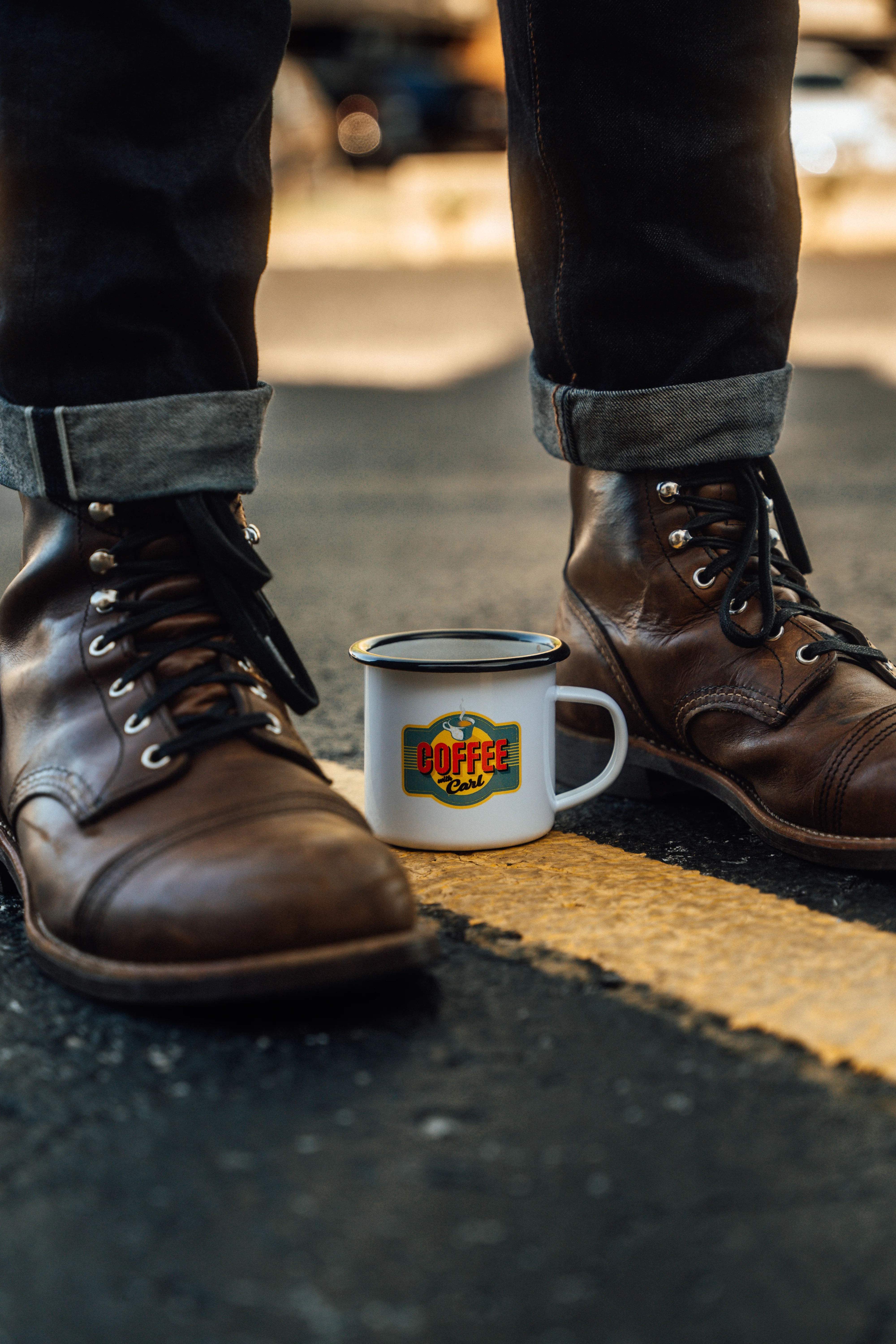 Coffee With Carl Enamel Mug - Image 3