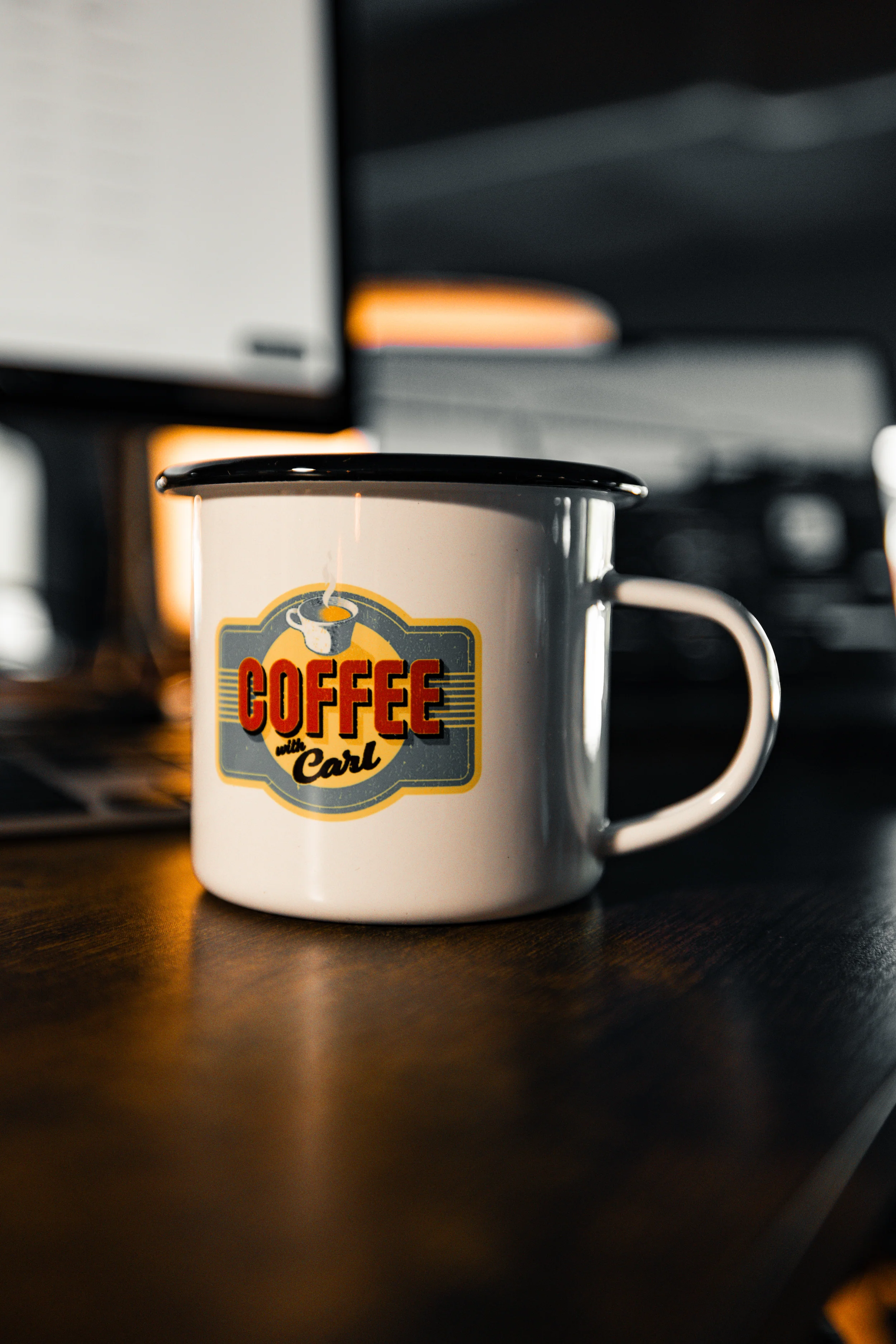 Coffee With Carl Enamel Mug - Image 5
