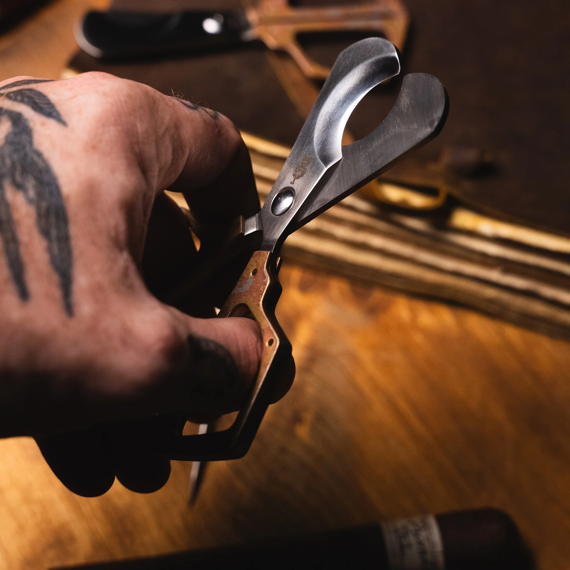 Cigar Scissors - Brass Damascus - Image 4