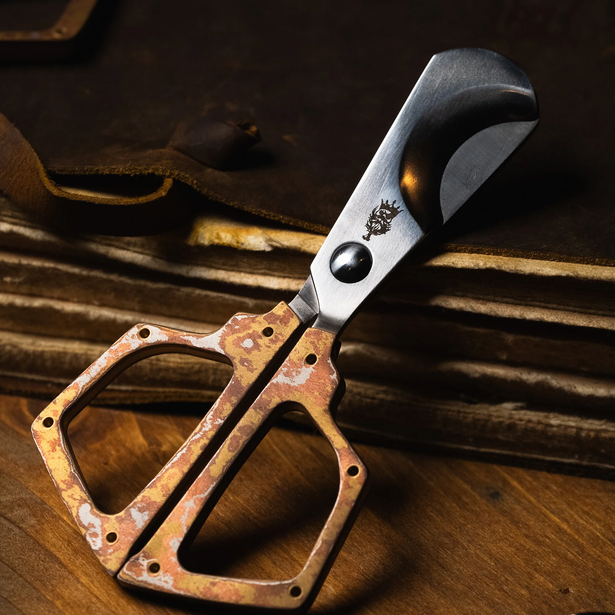 Cigar Scissors - Brass Damascus - Image 5
