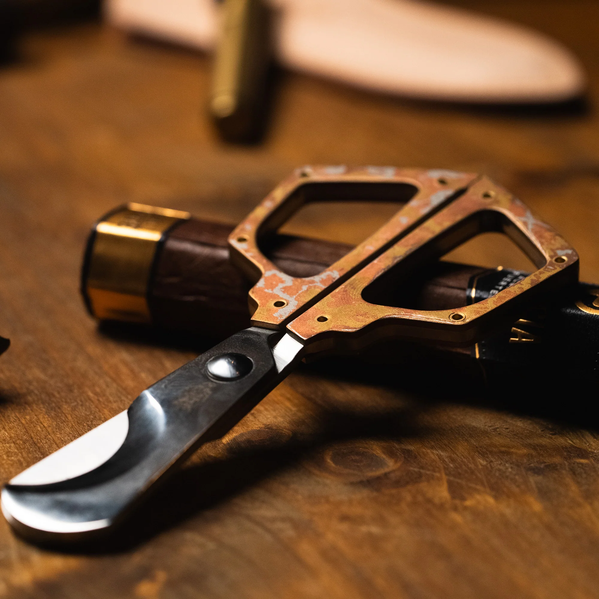 Cigar Scissors - Brass Damascus - Image 6