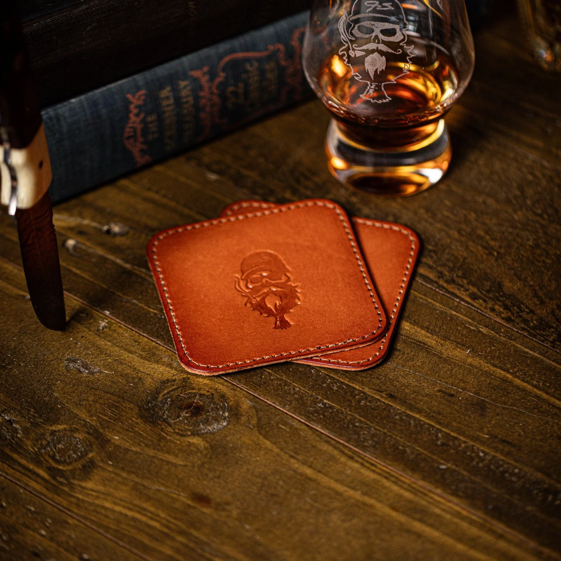 Jeremy Siers Leather Coaster Set - Image 2