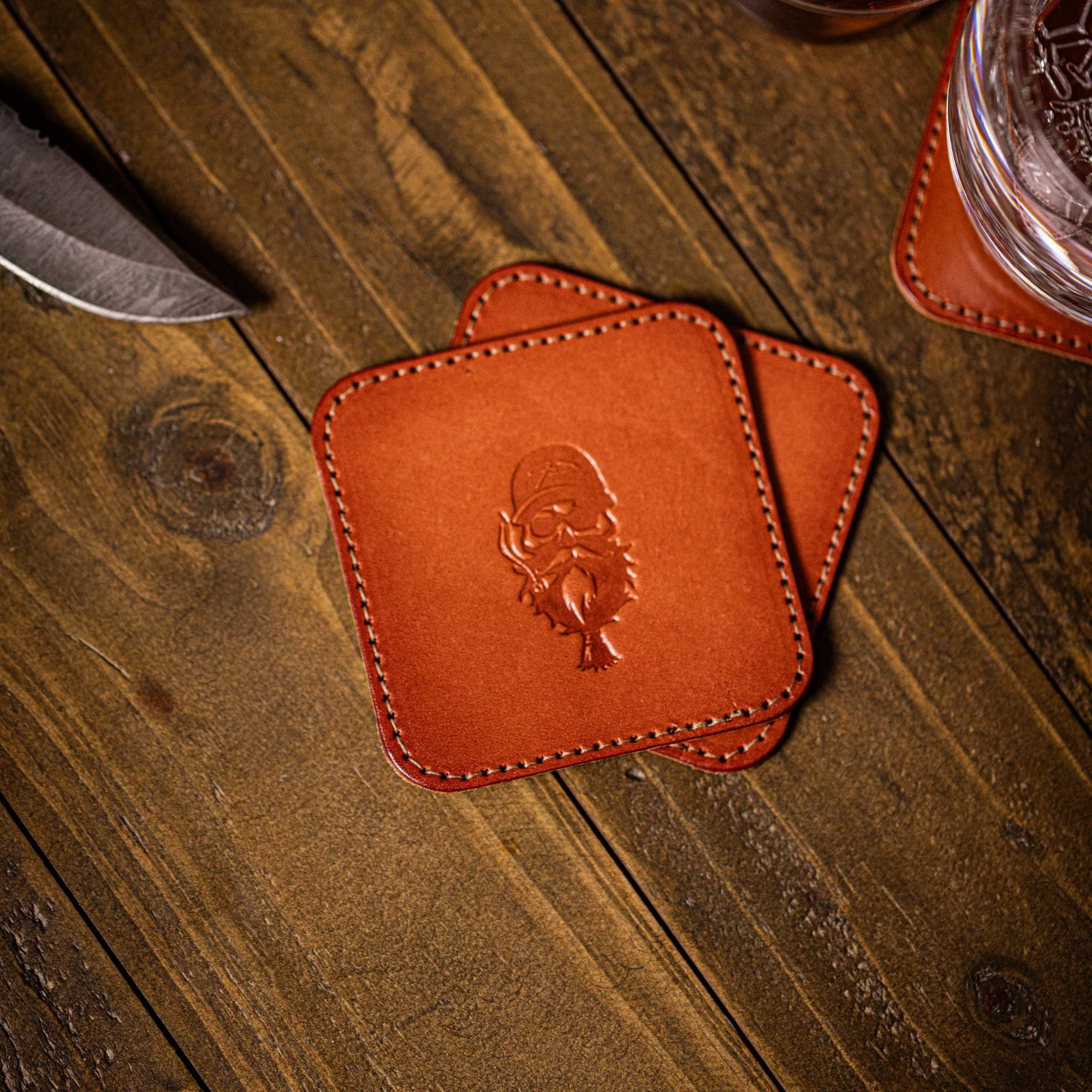 Jeremy Siers Leather Coaster Set - Image 4